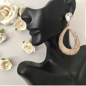 ROSE GOLD PAGEANT PROM WEDDING FORMAL EARRINGS